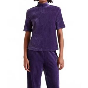 NEW COMPANIA FANTASTICA velvet top in violet